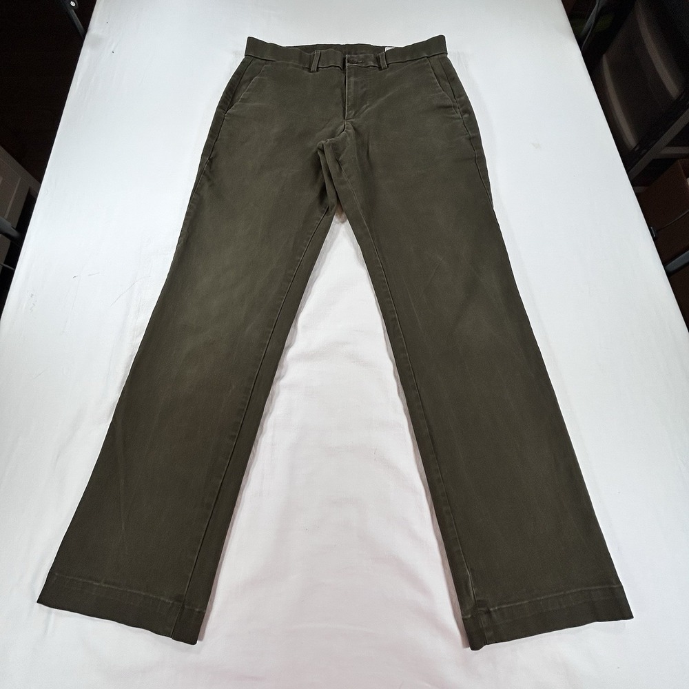 Gap Women's Mid Rise Straight Leg Olive Green Denim Jeans 30x30 Boho Simple